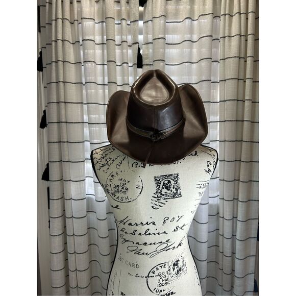 Bullhide Leather Cowboy Hat Size Medium - Picture 3 of 8